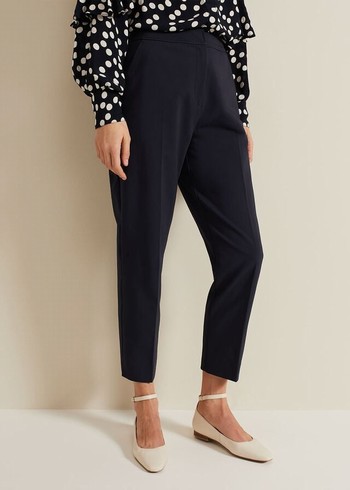 Phase Eight Ulrica Tapered Trousers Navy Australia | SF6234890